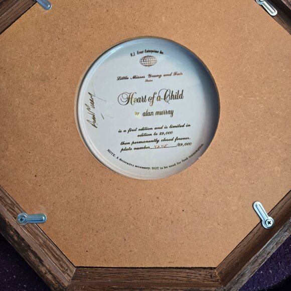 Collectors Plate w/ Frame: Heart of a Child Plate by Alan Murray - Picture 2 of 2